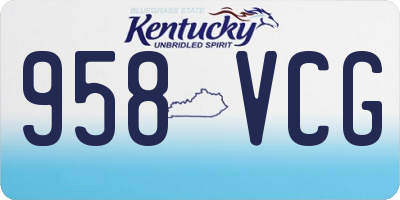 KY license plate 958VCG