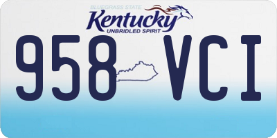 KY license plate 958VCI