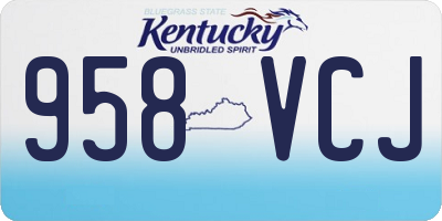 KY license plate 958VCJ