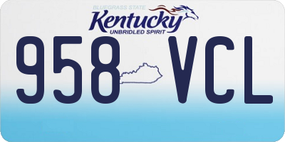 KY license plate 958VCL