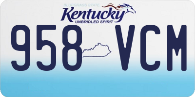 KY license plate 958VCM