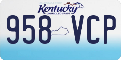 KY license plate 958VCP