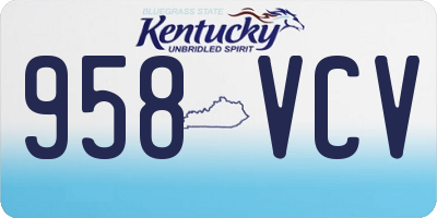 KY license plate 958VCV