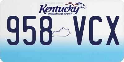 KY license plate 958VCX