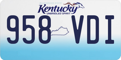 KY license plate 958VDI