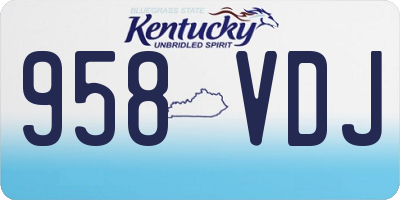 KY license plate 958VDJ