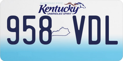 KY license plate 958VDL