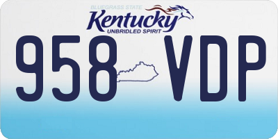 KY license plate 958VDP