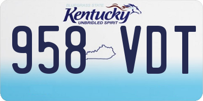 KY license plate 958VDT