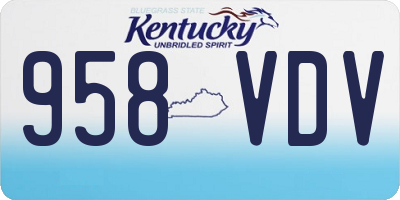 KY license plate 958VDV