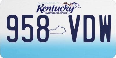 KY license plate 958VDW
