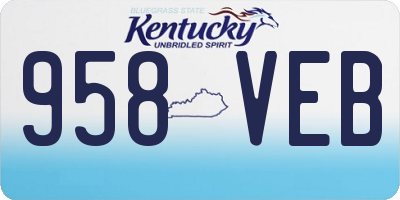 KY license plate 958VEB