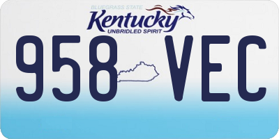 KY license plate 958VEC