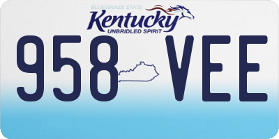 KY license plate 958VEE