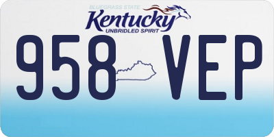 KY license plate 958VEP