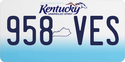 KY license plate 958VES
