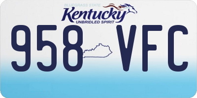 KY license plate 958VFC