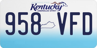 KY license plate 958VFD