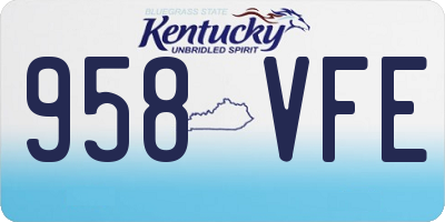 KY license plate 958VFE