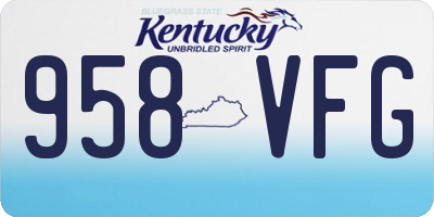 KY license plate 958VFG
