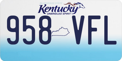 KY license plate 958VFL