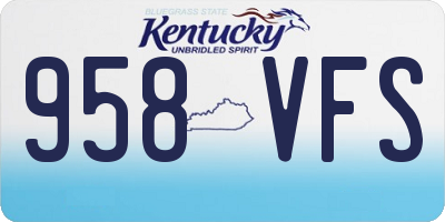 KY license plate 958VFS