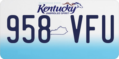 KY license plate 958VFU