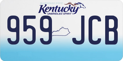 KY license plate 959JCB