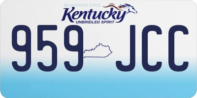 KY license plate 959JCC