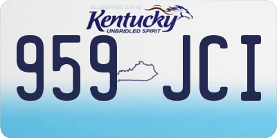 KY license plate 959JCI