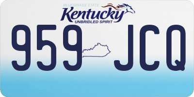 KY license plate 959JCQ