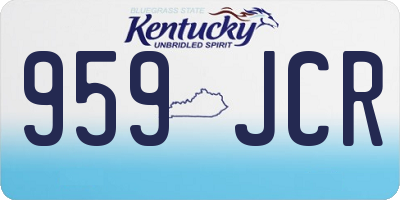 KY license plate 959JCR