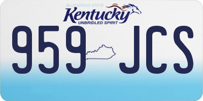 KY license plate 959JCS