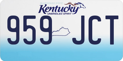 KY license plate 959JCT