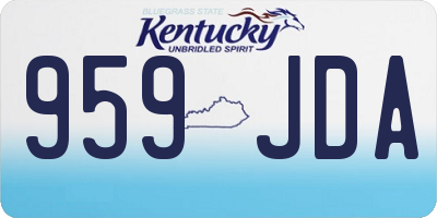 KY license plate 959JDA