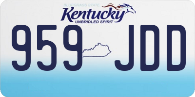 KY license plate 959JDD