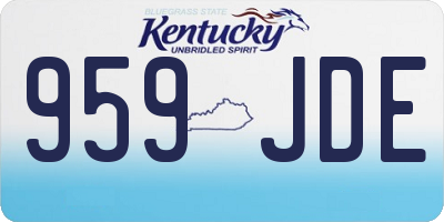 KY license plate 959JDE