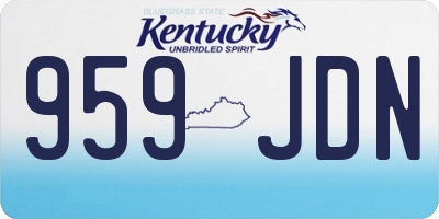 KY license plate 959JDN