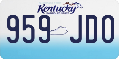 KY license plate 959JDO