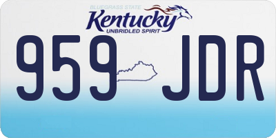 KY license plate 959JDR