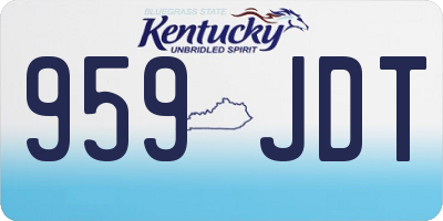 KY license plate 959JDT