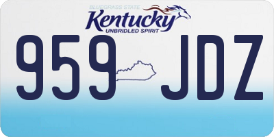 KY license plate 959JDZ