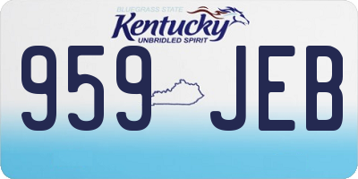 KY license plate 959JEB