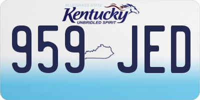 KY license plate 959JED