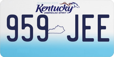 KY license plate 959JEE