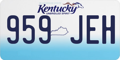 KY license plate 959JEH