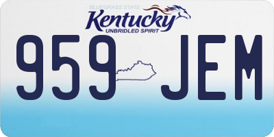 KY license plate 959JEM