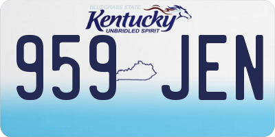 KY license plate 959JEN