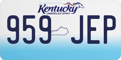 KY license plate 959JEP