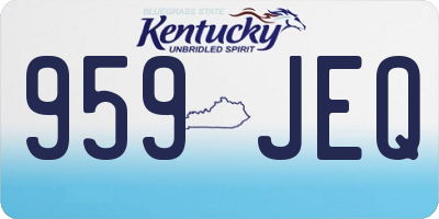 KY license plate 959JEQ